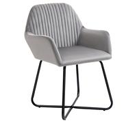 Homcom butaca de salón sillón de salón tapizado en terciopelo con asiento acolchado base metálica cruzada sillón lectura para sala de estar dormitorio gris
