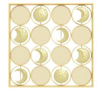 Homcom decoración de metal para pared de fases lunares, adornos de pared metálicos multidireccional con 16 discos, para salón, dormitorio, pasillo, dorado 67.9 cm