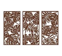 HOMCOM Decoración de Pared de Madera 3D 3 Piezas 40x80 cm Nogal