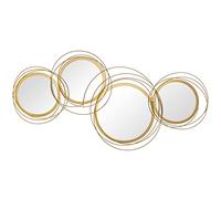 HOMCOM Decoración de Pared de Metal 3D Espejos Redondos 107x56 cm Dorado