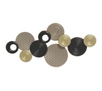 HOMCOM decoración de pared de metal moderna, escultura de pared de metal, diseño único de múltiples discos, decoración colgante para sala de estar, dormitorio, escritorio, 100x50 cm, color caqui y