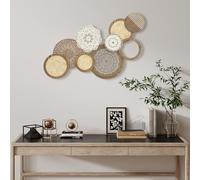 HOMCOM Decoración de Pared Moderna de Madera 83,8x44,5 cm Madera Natural