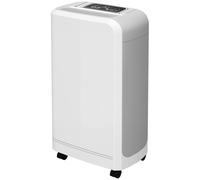 HOMCOM Deshumidificador 12L/día Depósito de Agua 2,5L con Ruedas Temporizador de 24 Horas Pantalla Digital de Humedad Blanco