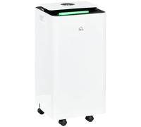 HomCom Deshumidificador eléctrico 10L/día, depósito 2,5L, 5 modos, 2 velocidades, temporizador, blanco