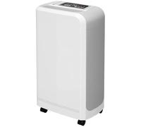 HOMCOM Deshumidificador Eléctrico 12L/día Deshumidificador Silencioso hasta 13-18m² con Ruedas Temporizador de 24 Horas Pantalla Digital de Humedad y Asa para Dormitorio Blanco