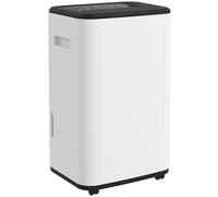 HOMCOM Deshumidificador Eléctrico 20L/Días Depósito de Agua 6L Deshumidificador Silencioso con 3 Modos 2 Velocidades Ruedas Pantalla LED Temporizador para 20-40 m² Blanco
