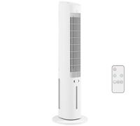 HOMCOM Enfriador de aire columna 3 en 1 enfriador humidificador ventilador, oscilación 48°, 3 velocidades 3 modos, blanco Aosom España