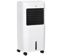 HOMCOM Enfriador de Aire con 3 Velocidades Temporizador 7,5h Tanque de Agua 15L Apto para 15-20 ㎡ 37x32x78 cm Blanco Aosom España