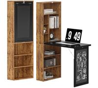 HOMCOM Escritorio Computadora Plegable, Escritorio con Biblioteca, Estación de Trabajo, Mesa Negro, 9 Compartimentos Abiertos y Estante Ajustable, Mesa de Ordenador para Dormitorio, 98x51x153cm