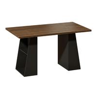 HOMCOM Escritorio con 4 Estantes Abiertos Diseño Industrial 140 cm Marrón y Negro Aosom España