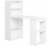 HOMCOM Escritorio de Oficina Mesa de Computadora 2 Estantes 5 Estantes 120x55x120 cm Blanco Aosom España