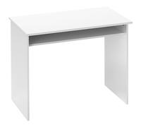HOMCOM Escritorio de ordenador sobrio y compacto con 1 estante paneles de partículas 90x50x74 cm Blanco lacado Aosom España