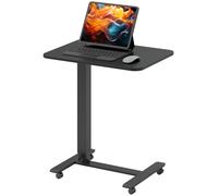 HOMCOM: Escritorio de pie con altura ajustable, forma en C, con ruedas, 65x48x70-110 cm