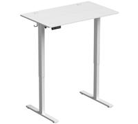 HOMCOM Escritorio Elevable Eléctrico 100x60 cm con 3 Memorias Pantalla LED 2 Ganchos y 2 Pasacables Blanco Aosom España