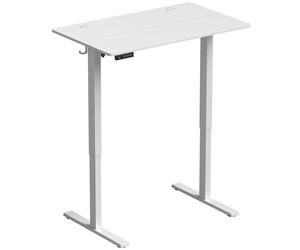 HOMCOM Escritorio Elevable Eléctrico 100x60 cm con 3 Memorias Pantalla LED 2 Ganchos y 2 Pasacables Blanco Aosom España