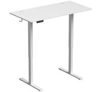 HOMCOM Escritorio Elevable Eléctrico 120x60 cm con 3 Memorias Pantalla LED 2 Ganchos y 2 Pasacables Blanco Aosom España