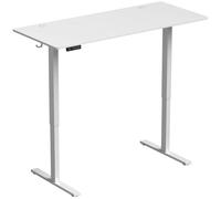 HOMCOM Escritorio Elevable Eléctrico 140x60 cm con 3 Memorias Pantalla LED 2 Ganchos y 2 Pasacables Blanco Aosom España