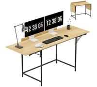 HOMCOM Escritorio Escritorio de Ordenador Plegable Escritorio de Oficina con diseño Moderno, Estructura de Metal para Estudio Dormitorio Oficina en casa, 100/135/170 x 58 x 78 cm Roble