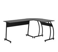 HOMCOM Escritorio Esquinero Mesa de Ordenador en Forma de L Minimalista Moderno con Gran Espacio 112,5x152x74 cm Negro Aosom España
