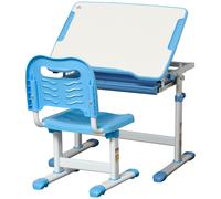 HomCom Pupitre infantil con silla – para niños +6 años – altura ajustable 66x47x77