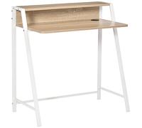 HOMCOM Escritorio Mesa de Ordenador con Patas de Metal 84x45x85 cm Roble