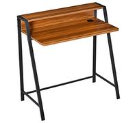 HOMCOM Escritorio Mesa de Ordenador 84x45x85cm con Encimera de Madera y Patas de Metal Estilo Moderno Nogal para Oficina Aosom España
