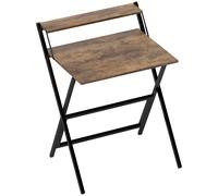 HOMCOM Escritorio plegable 65,5 x 45 cm con estante de almacenamiento para dormitorio, espacios pequeños, marrón rústico Aosom España