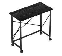 Homcom escritorio plegable con ruedas mesa escritorio compacta mesa de ordenador portátil para casa oficina espacios pequeños 80x40x75 cm negro
