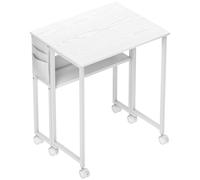 HOMCOM Escritorio Plegable Convertible en Mesa Auxiliar Estante Abierto Blanco Aosom España