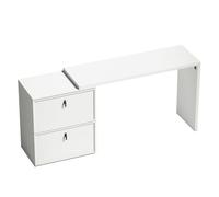 Homcom escritorio reversible, en forma de l, escritorio esquinero con 2 cajones archivadores a4, diseño moderno para espacios pequeños, oficina en casa, blanco