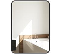 HOMCOM Espejo de Baño 50x70 cm Decorativo con Marco de Metal Negro