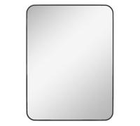 HOMCOM Espejo de Baño 60x80 cm Espejo de Pared Decorativo con Marco de Metal y Gancho Fácil Instalación para Salón Entrada Pasillo Negro