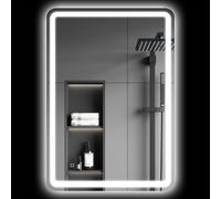 HOMCOM Espejo de Baño con Luces LED 70x100 cm 3 Colores de Luz Brillo Regulable Función Antivaho Función de Memoria IP44 Plata