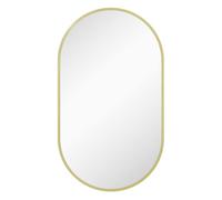 HOMCOM Espejo de Baño Ovalado Espejo Decorativo de Pared con Marco de Aluminio para Salón Horizontal o Vertical Dorado Oro