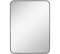 HOMCOM Espejo de Baño Rectangular con Marco Metálico Espejo Decorativo para Dormitorio Comedor o Entrada 60x80 cm Negro