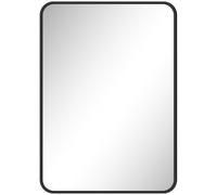 HOMCOM Espejo de Baño Rectangular con Marco Metálico Espejo Decorativo para Dormitorio Comedor o Entrada 50x70 cm Negro