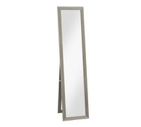 HomCom Espejo de pie cuerpo entero 157x37 cm, 3 usos, soporte, montaje pared/apoyado, gris
