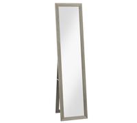 HOMCOM Espejo de Cuerpo Entero 37x157 cm Espejo de Pie Espejo de Pared Forma Rectangular con Marco de Madera Decorativo para Salón Dormitorio Pasillo Gray 37x40x155cm