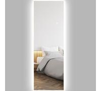 HOMCOM Espejo de Cuerpo Entero con LED 40x120 cm Transparente | Espejo de pie, espejo de pared, espejo de suelo, para sala de estar, dormitorio, pasillo.