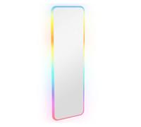 HOMCOM Espejo de Cuerpo Entero con Luces LED 120x40 cm Espejo Rectangular de Pared Ajustable con Iluminación de 7 Colores RGB y Función de Memoria para Dormitorio Vestidor