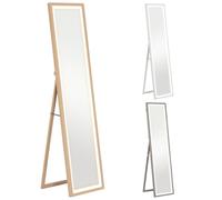 HOMCOM Espejo de Cuerpo Entero con Luz LED 160x40 cm Espejo de Pie Espejo de Pared con Iluminación de 3 Colores Táctil Inteligente Función de Memoria y Soporte para Salón Dormitorio Roble