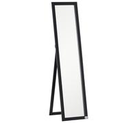 HOMCOM Espejo de Pie Cuerpo Entero Espejo Pared Rectangular con 2 Formas de Uso Moderno para Pasillo Dormitorio Sala de Estar 37x37x154 cm Negro