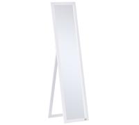 HOMCOM Espejo de Cuerpo Entero Espejo de Pie o de Pared Rectangular con 2 Formas de Uso 37x48x152 cm Blanco Aosom España
