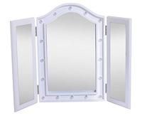 HomCom Espejo de maquillaje plegable LED triple de mesa - con batería 73x53.5x4.5 cm