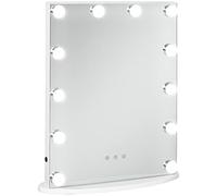HOMCOM Espejo de Maquillaje Estilo Hollywood 12 LED 41,5x13,5x51 cm Blanco