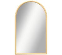 HOMCOM Espejo de Pared 65x110 cm Espejo de Recibidor con Marco de Madera en Forma de Ventana Espejo Decorativo para Salón Dormitorio Entrada Natural wood 65x3.5x110cm