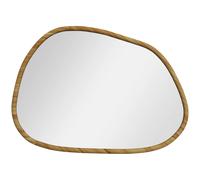 HOMCOM Espejo de Pared Decorativo 70x50 cm Espejo de Baño con Forma Irregular y Marco de Madera para Salón Entrada Pasillo Horizontal o Vertical Natural