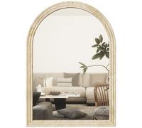 HOMCOM Espejo de Pared Arqueado Marco Imitación de Piedra 60x90 cm Beige