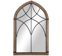 HOMCOM Espejo de Pared de Madera 93x60cm Estilo Vintage con 2 Ganchos para Salón Dormitorio Comedor Entrada Marrón Aosom España