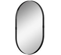 HOMCOM Espejo de pared, espejo decorativo 60 x 90 cm de vidrio templado y marco de aluminio, para dormitorio, salón, pasillo, negro